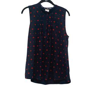 A New Day Navy Sleeveless Top with Red Accents - Size Medium